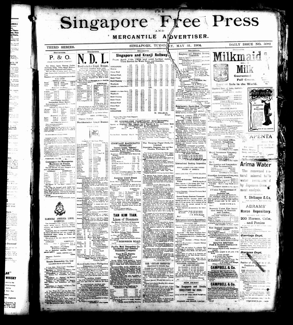 Miniature of Singapore Free Press and Mercantile Advertiser 31 May 1904