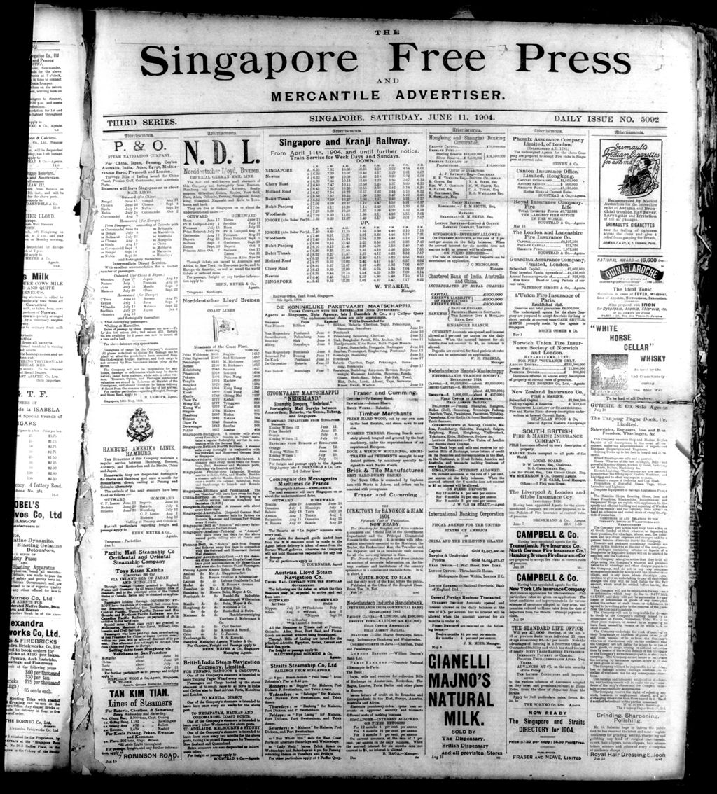 Miniature of Singapore Free Press and Mercantile Advertiser 11 June 1904