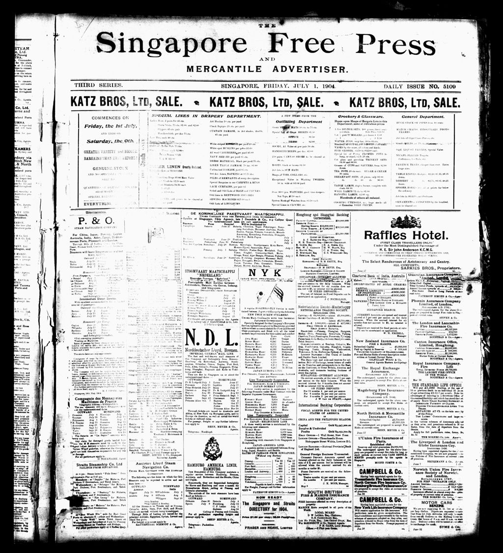 Miniature of Singapore Free Press and Mercantile Advertiser 01 July 1904