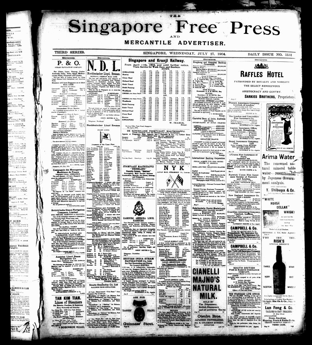 Miniature of Singapore Free Press and Mercantile Advertiser 27 July 1904