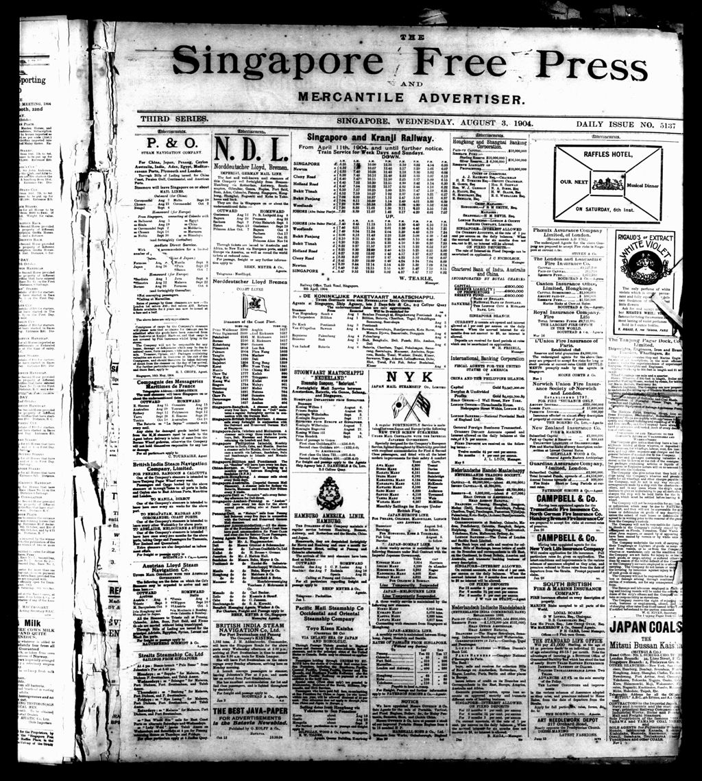 Miniature of Singapore Free Press and Mercantile Advertiser 03 August 1904