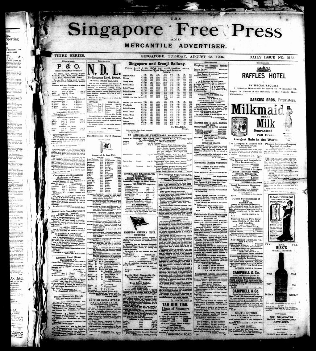 Miniature of Singapore Free Press and Mercantile Advertiser 23 August 1904