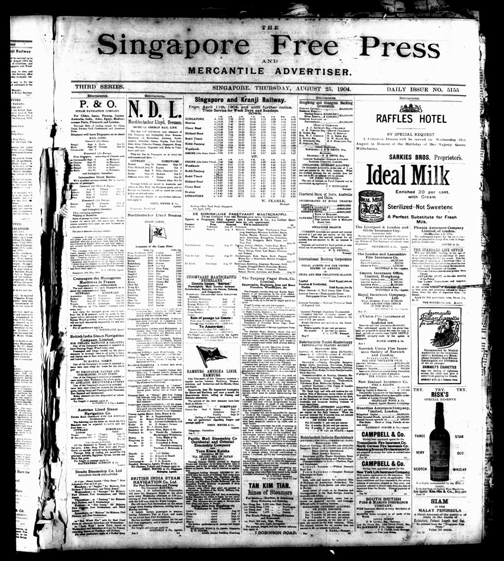 Miniature of Singapore Free Press and Mercantile Advertiser 25 August 1904