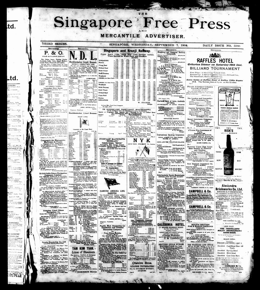 Miniature of Singapore Free Press and Mercantile Advertiser 07 September 1904