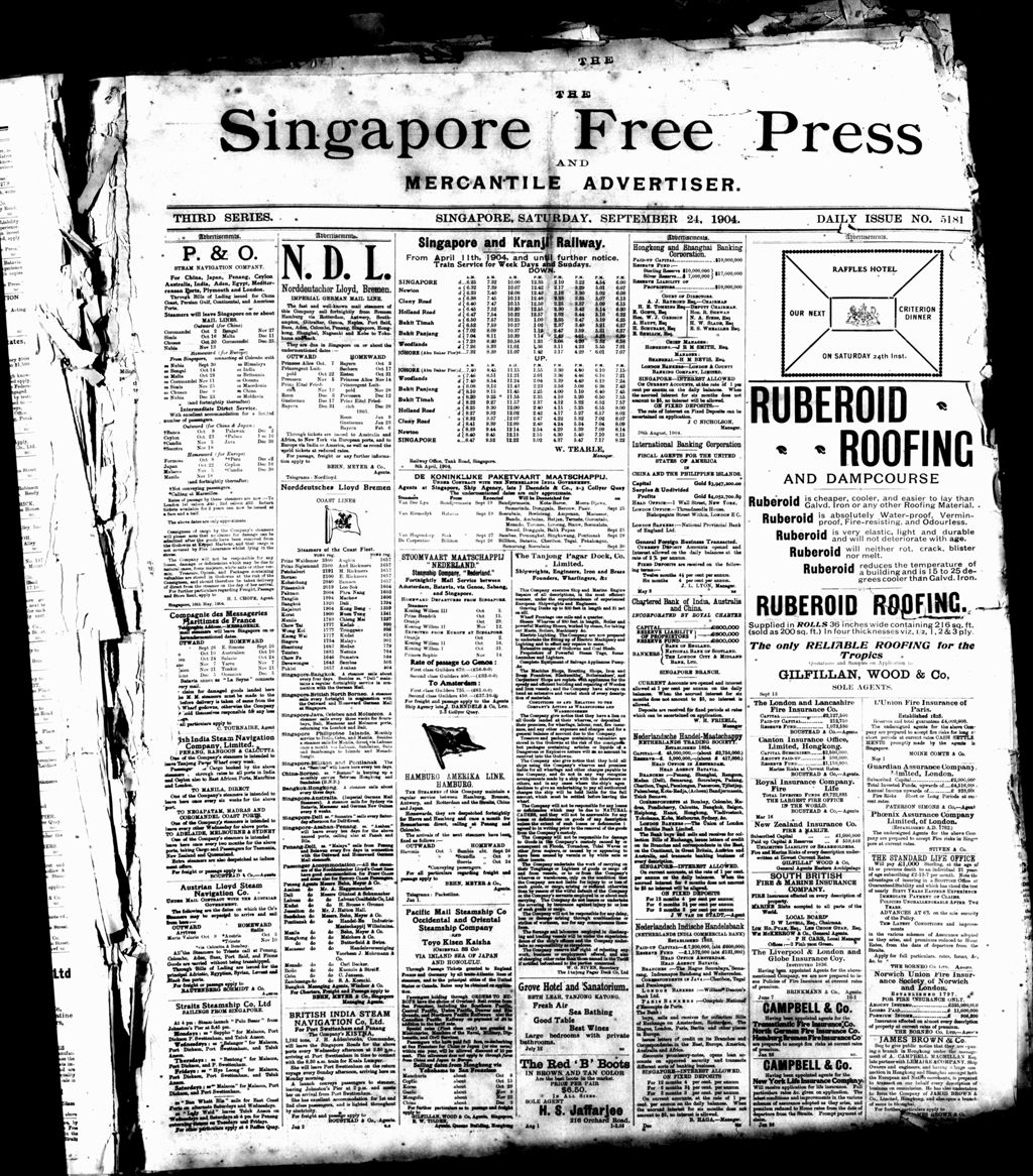 Miniature of Singapore Free Press and Mercantile Advertiser 24 September 1904