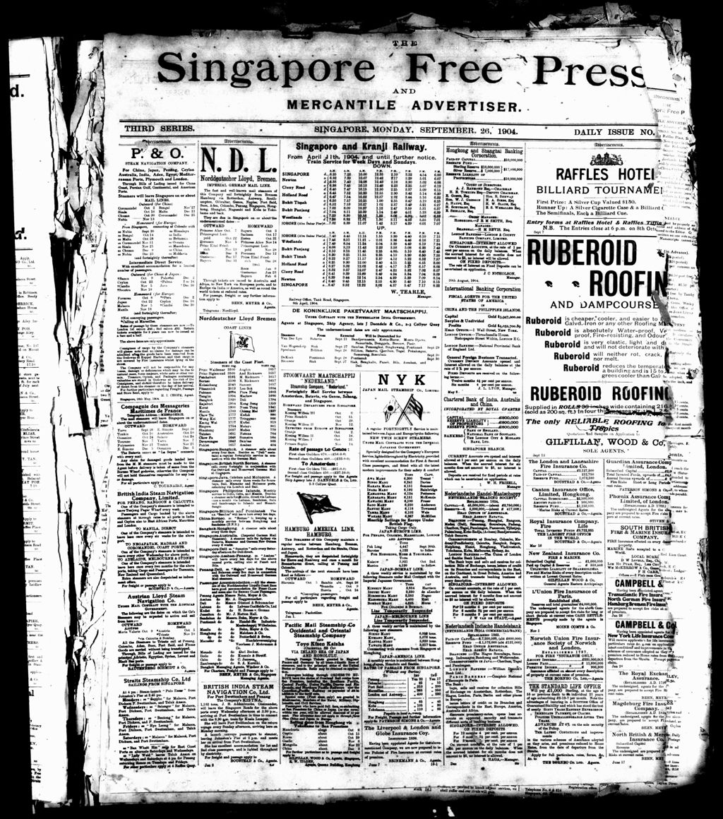 Miniature of Singapore Free Press and Mercantile Advertiser 26 September 1904