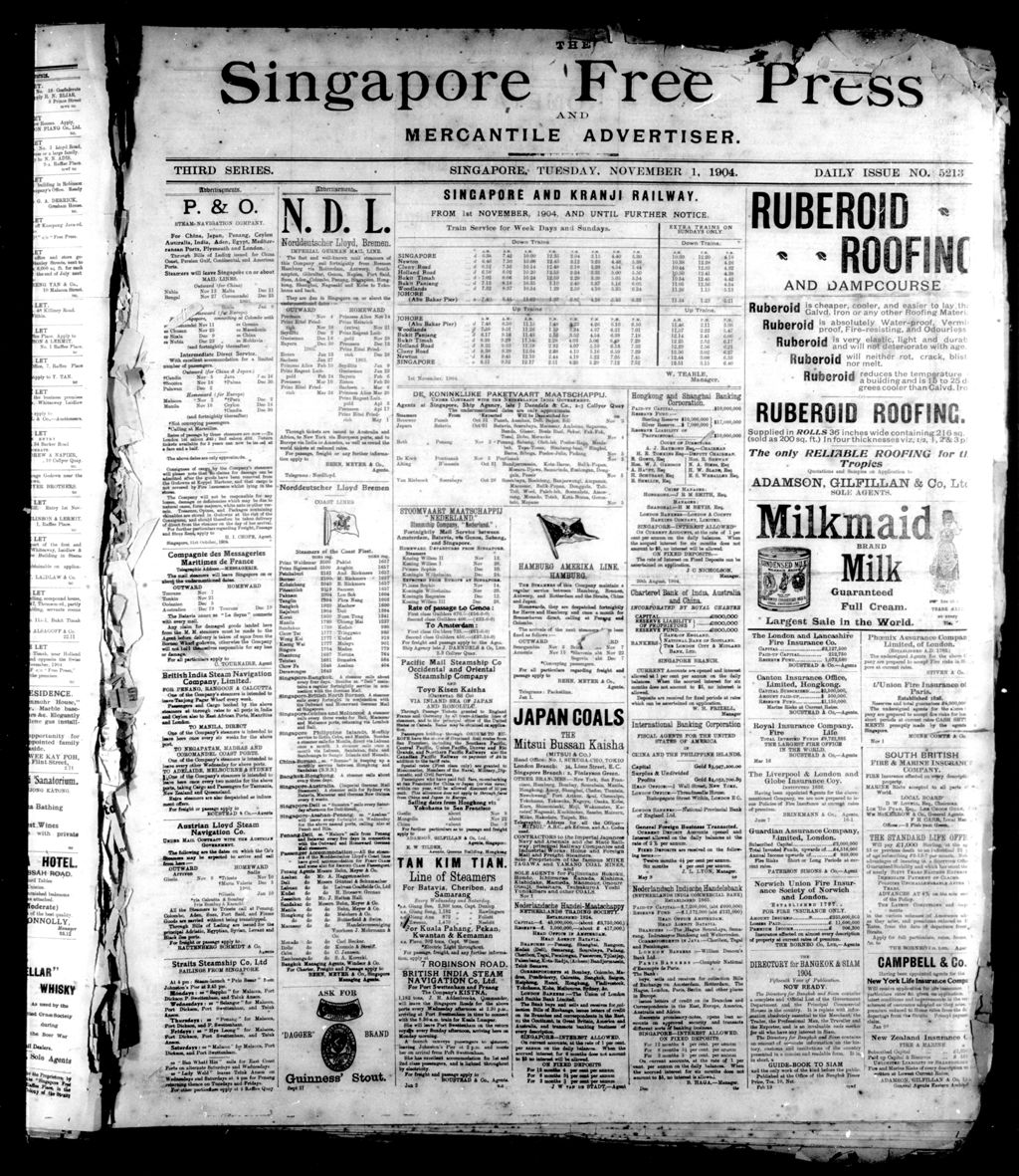 Miniature of Singapore Free Press and Mercantile Advertiser 01 November 1904