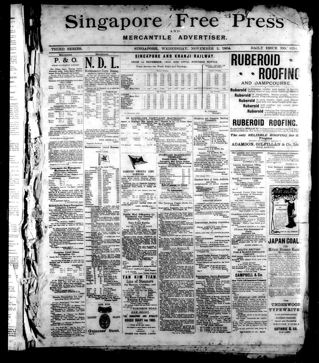 Miniature of Singapore Free Press and Mercantile Advertiser 02 November 1904