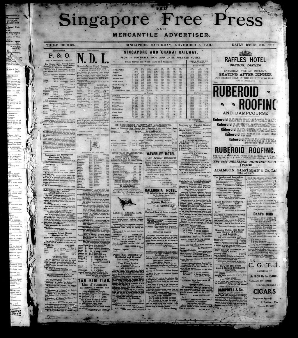 Miniature of Singapore Free Press and Mercantile Advertiser 05 November 1904