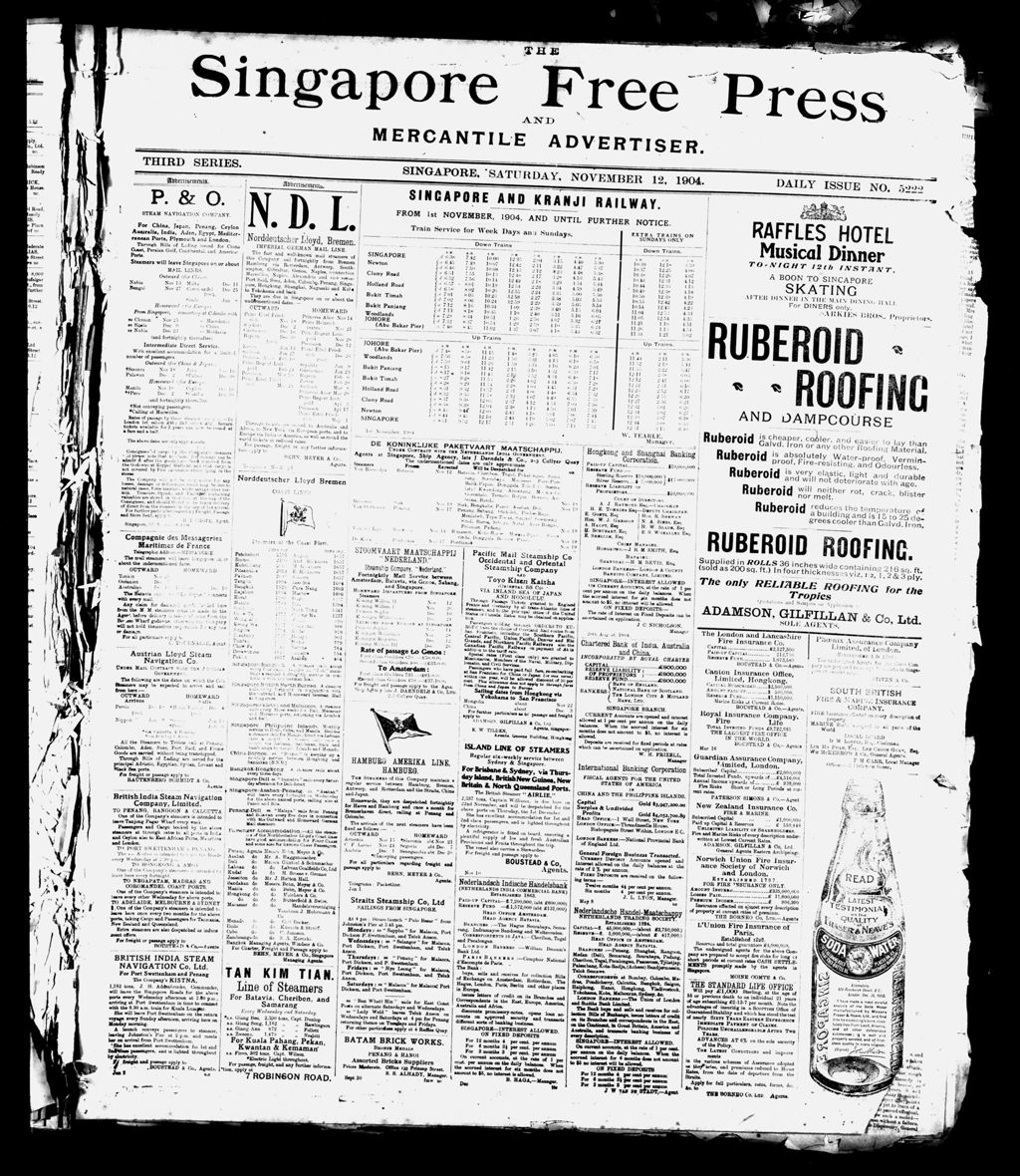 Miniature of Singapore Free Press and Mercantile Advertiser 12 November 1904