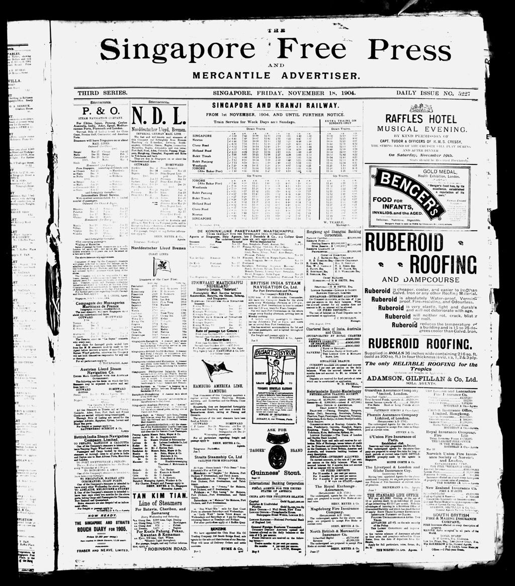 Miniature of Singapore Free Press and Mercantile Advertiser 18 November 1904