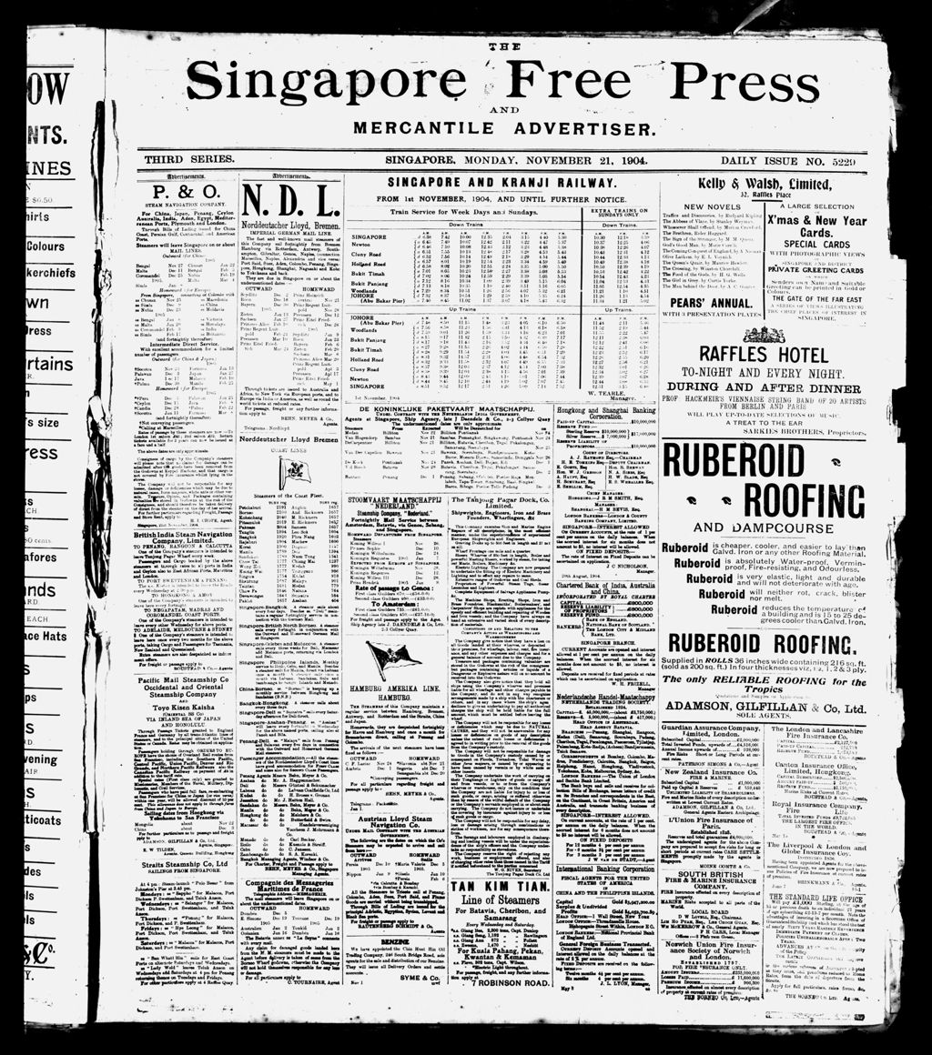 Miniature of Singapore Free Press and Mercantile Advertiser 21 November 1904