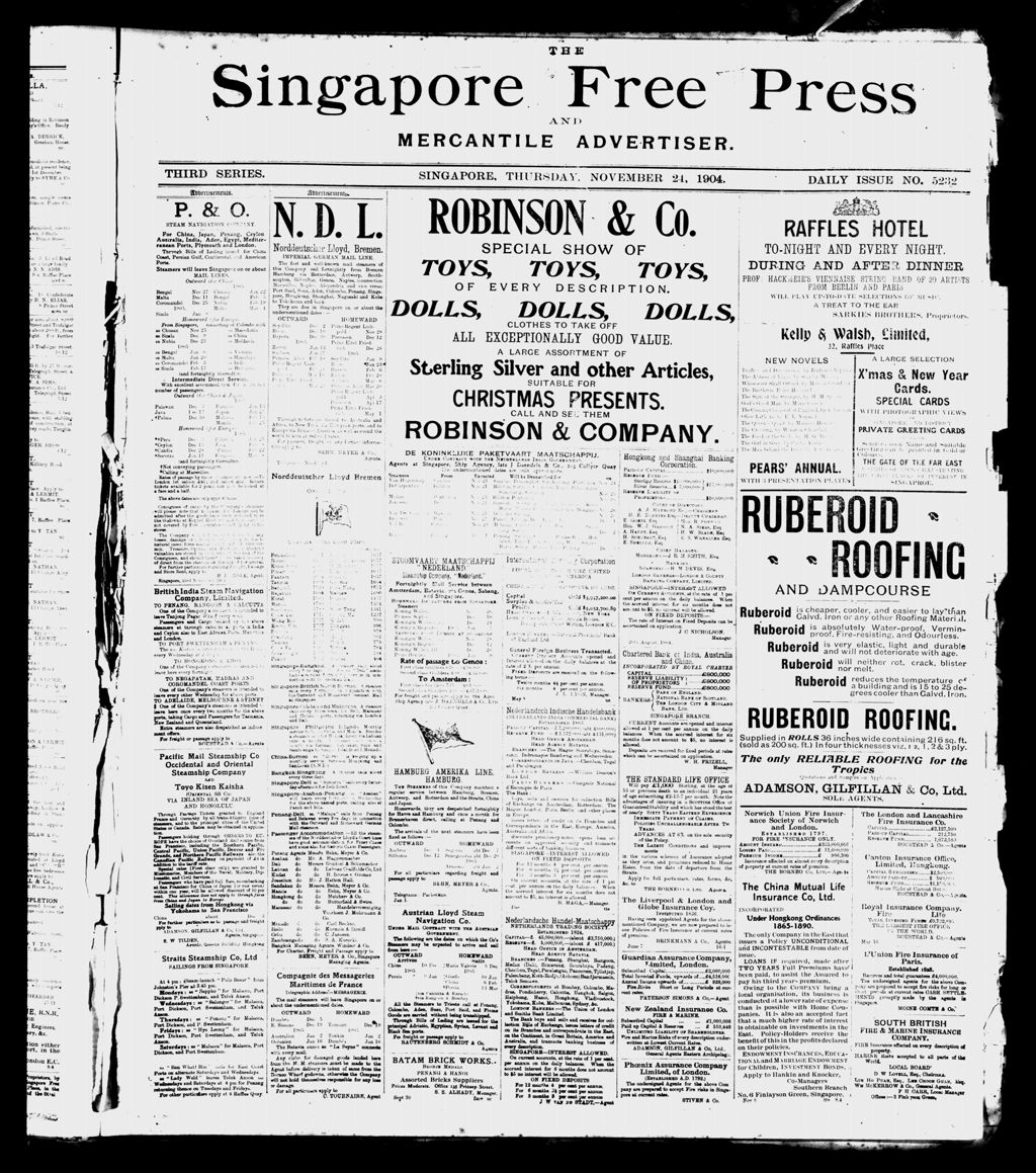 Miniature of Singapore Free Press and Mercantile Advertiser 24 November 1904