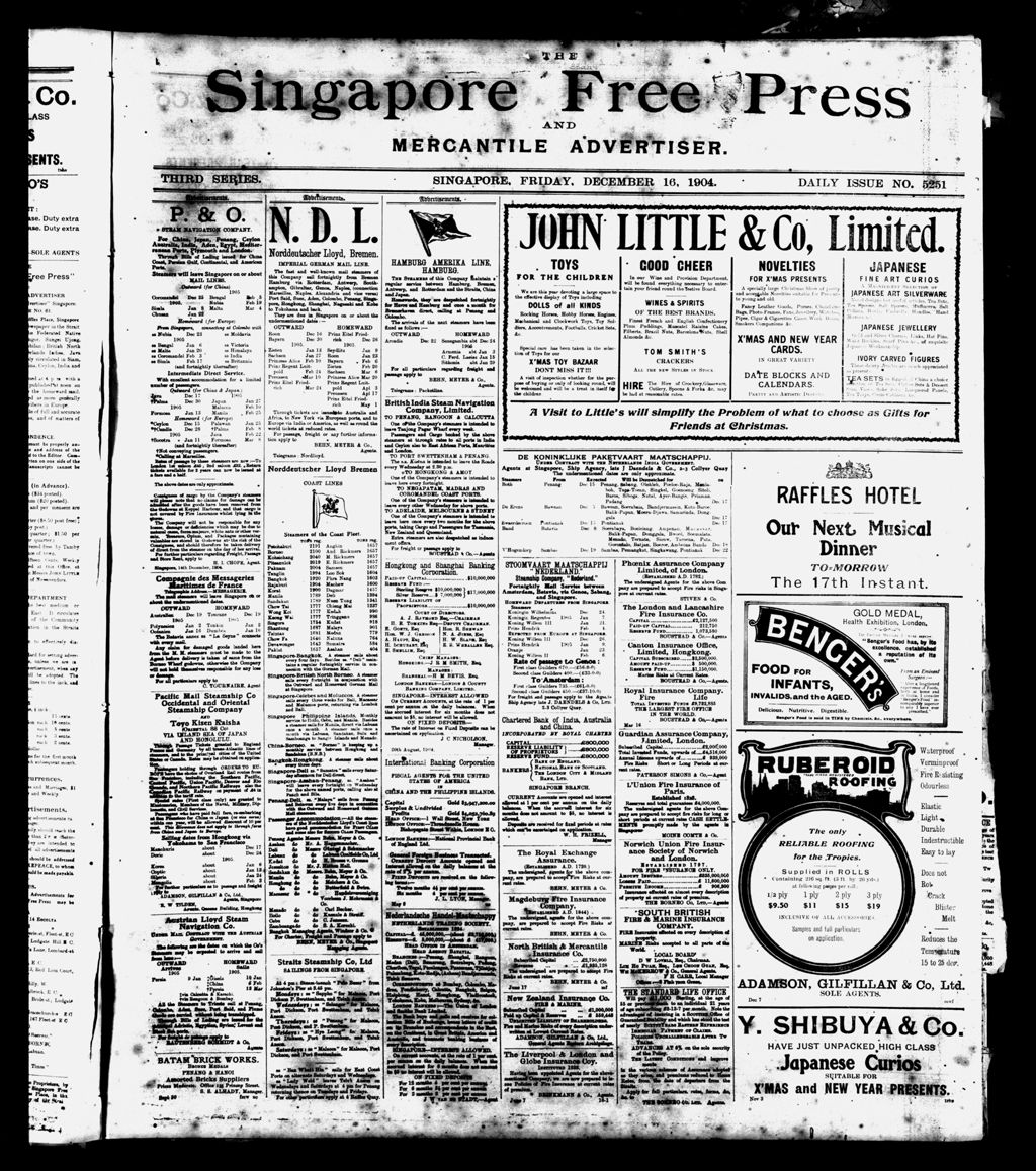 Miniature of Singapore Free Press and Mercantile Advertiser 16 December 1904