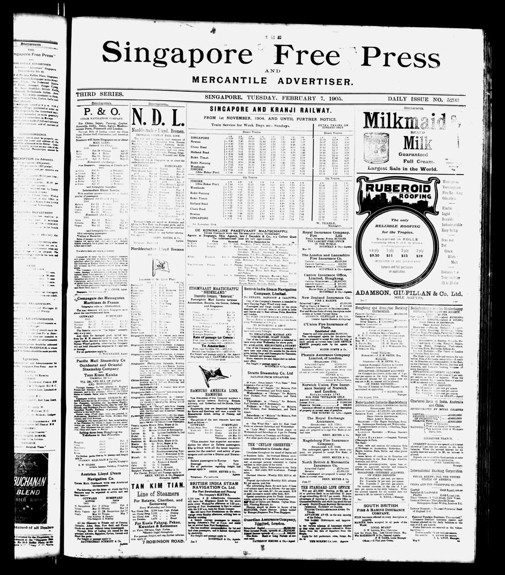 Miniature of Singapore Free Press and Mercantile Advertiser 07 February 1905