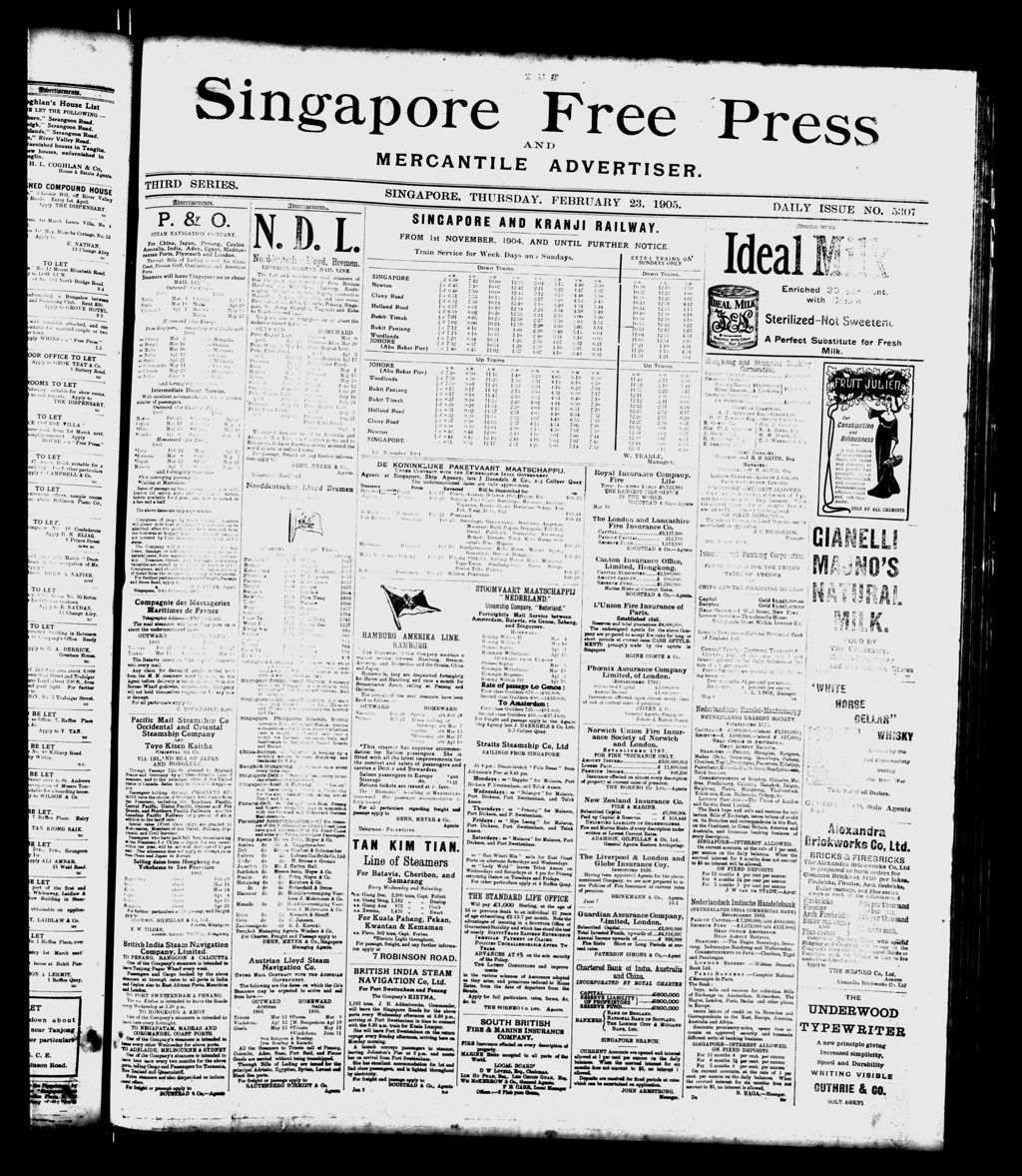 Miniature of Singapore Free Press and Mercantile Advertiser 23 February 1905