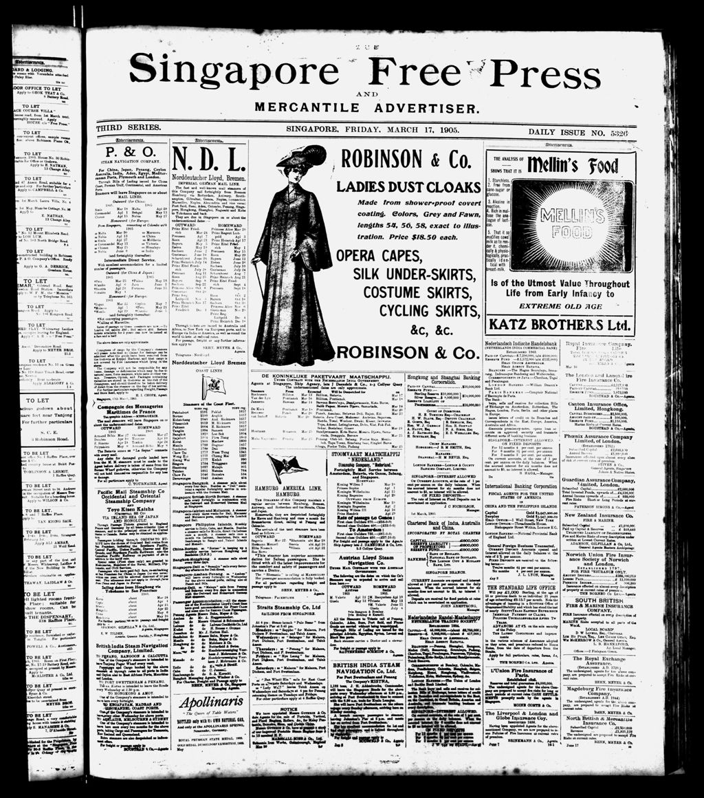 Miniature of Singapore Free Press and Mercantile Advertiser 17 March 1905