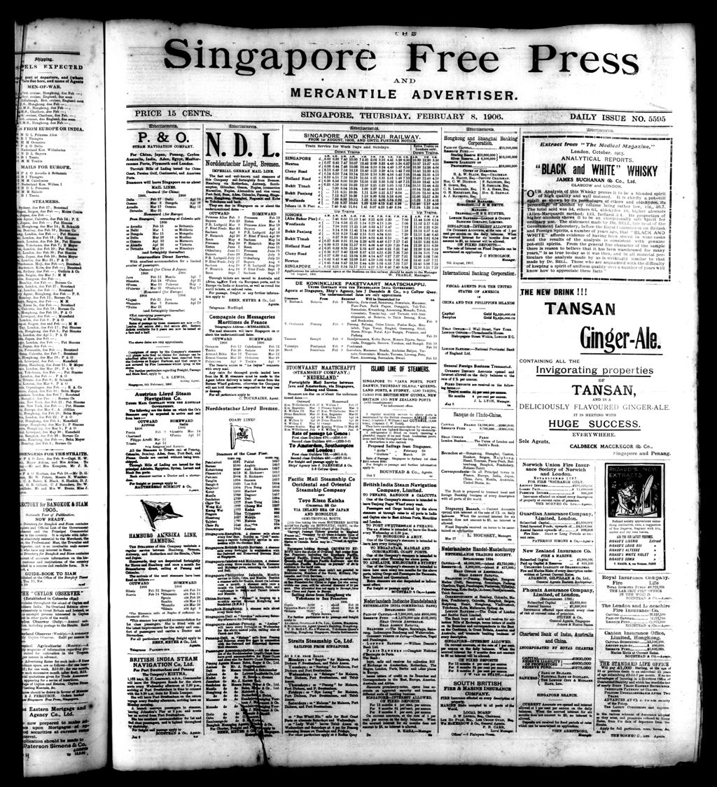 Miniature of Singapore Free Press and Mercantile Advertiser 08 February 1906