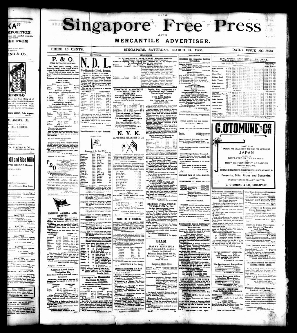 Miniature of Singapore Free Press and Mercantile Advertiser 24 March 1906