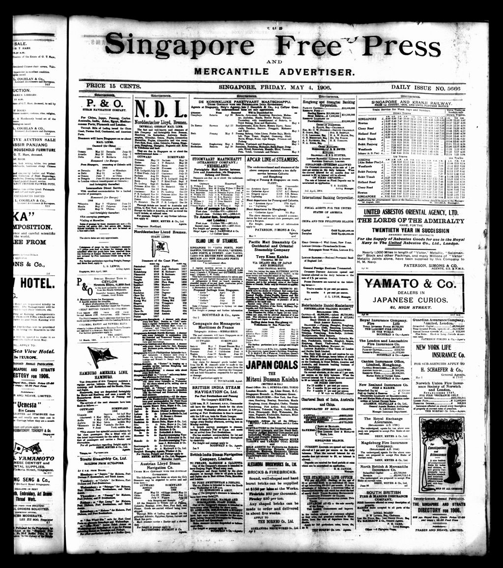 Miniature of Singapore Free Press and Mercantile Advertiser 04 May 1906