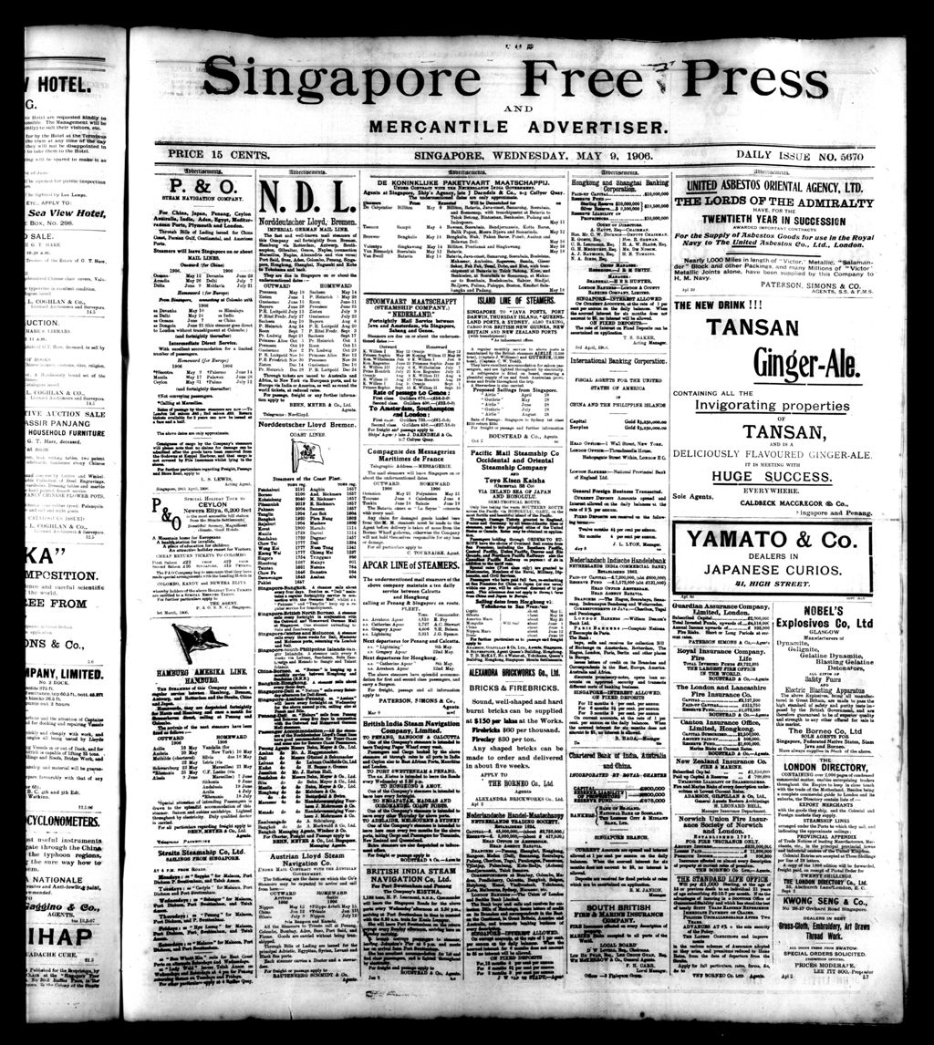 Miniature of Singapore Free Press and Mercantile Advertiser 09 May 1906