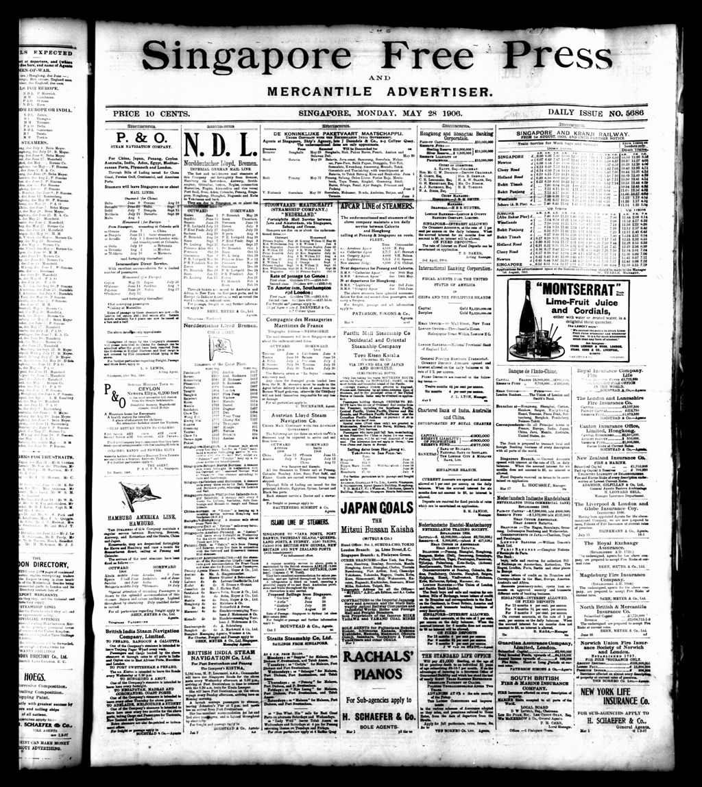 Miniature of Singapore Free Press and Mercantile Advertiser 28 May 1906