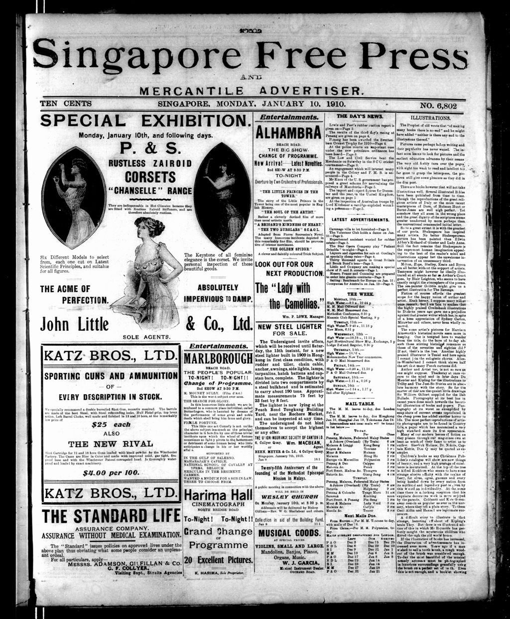 Miniature of Singapore Free Press and Mercantile Advertiser 10 January 1910