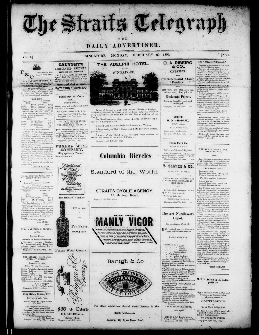 Miniature of Straits Telegraph and Daily Advertiser 20 February 1899