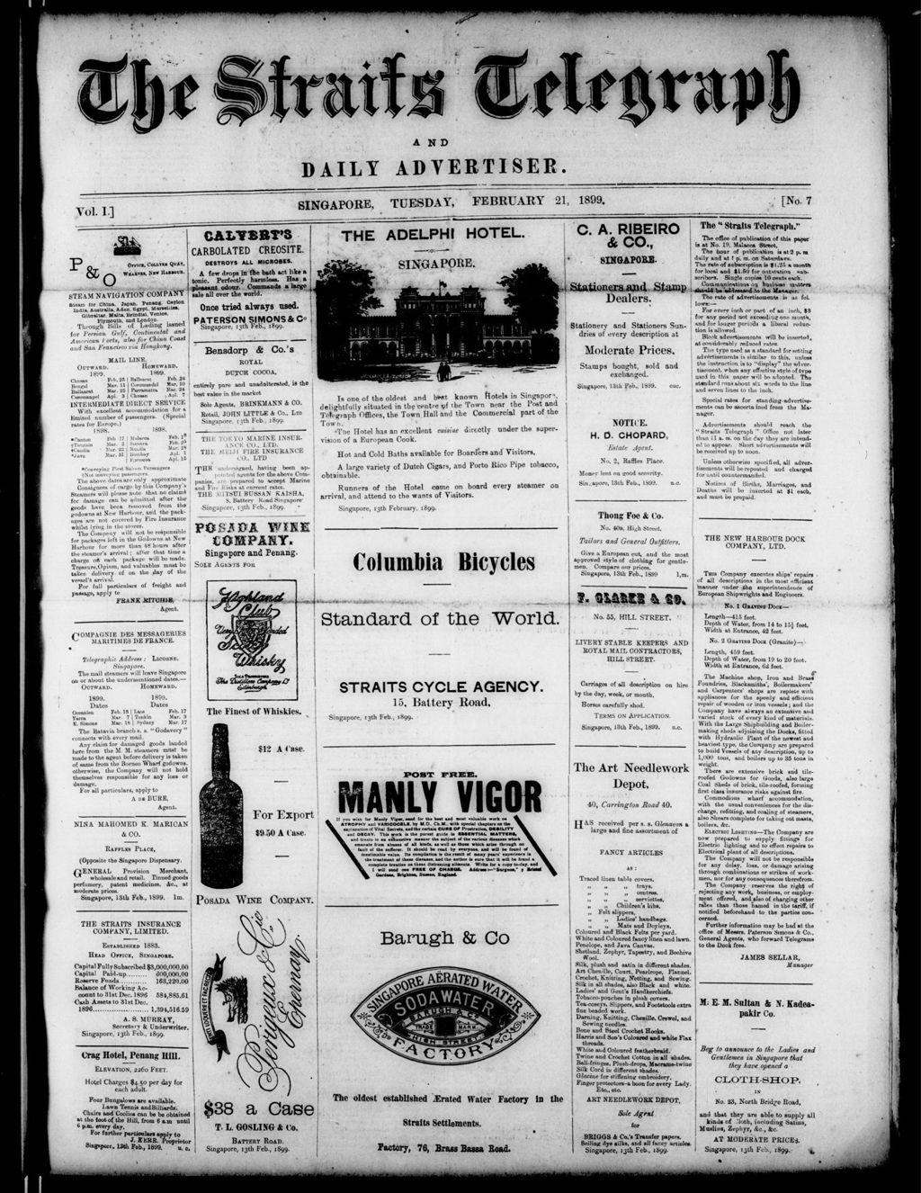 Miniature of Straits Telegraph and Daily Advertiser 21 February 1899