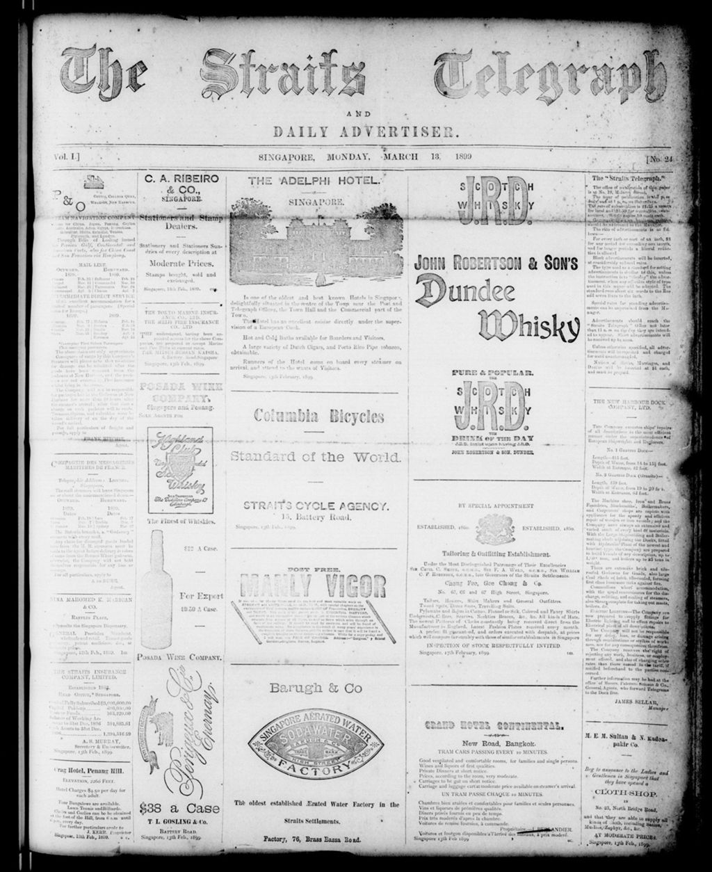 Miniature of Straits Telegraph and Daily Advertiser 13 March 1899