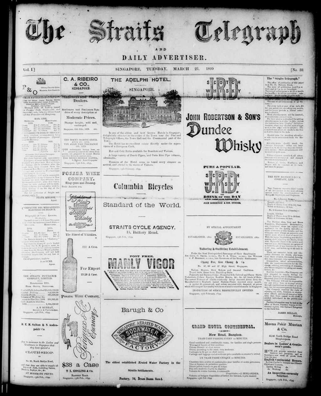 Miniature of Straits Telegraph and Daily Advertiser 21 March 1899