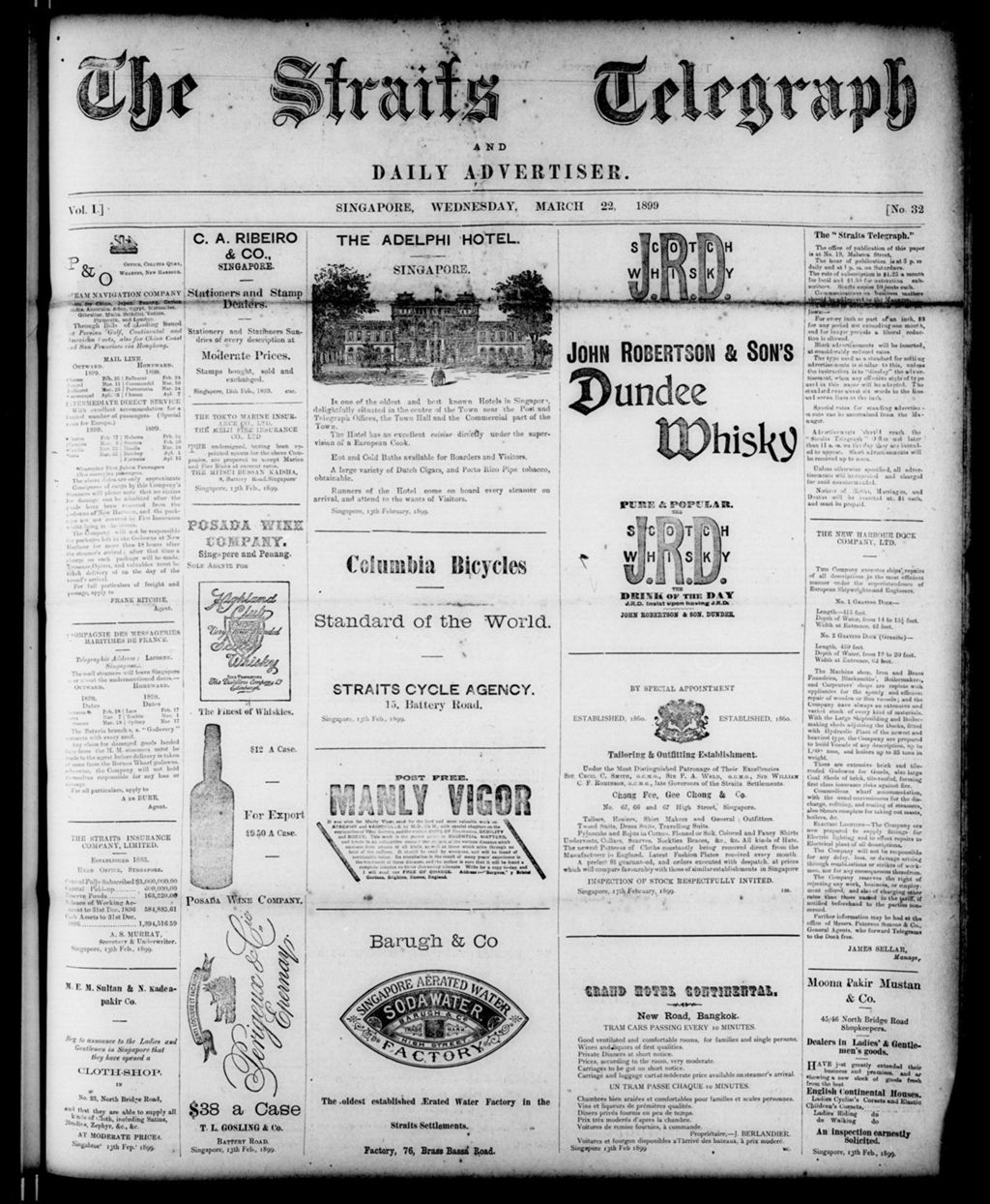 Miniature of Straits Telegraph and Daily Advertiser 22 March 1899