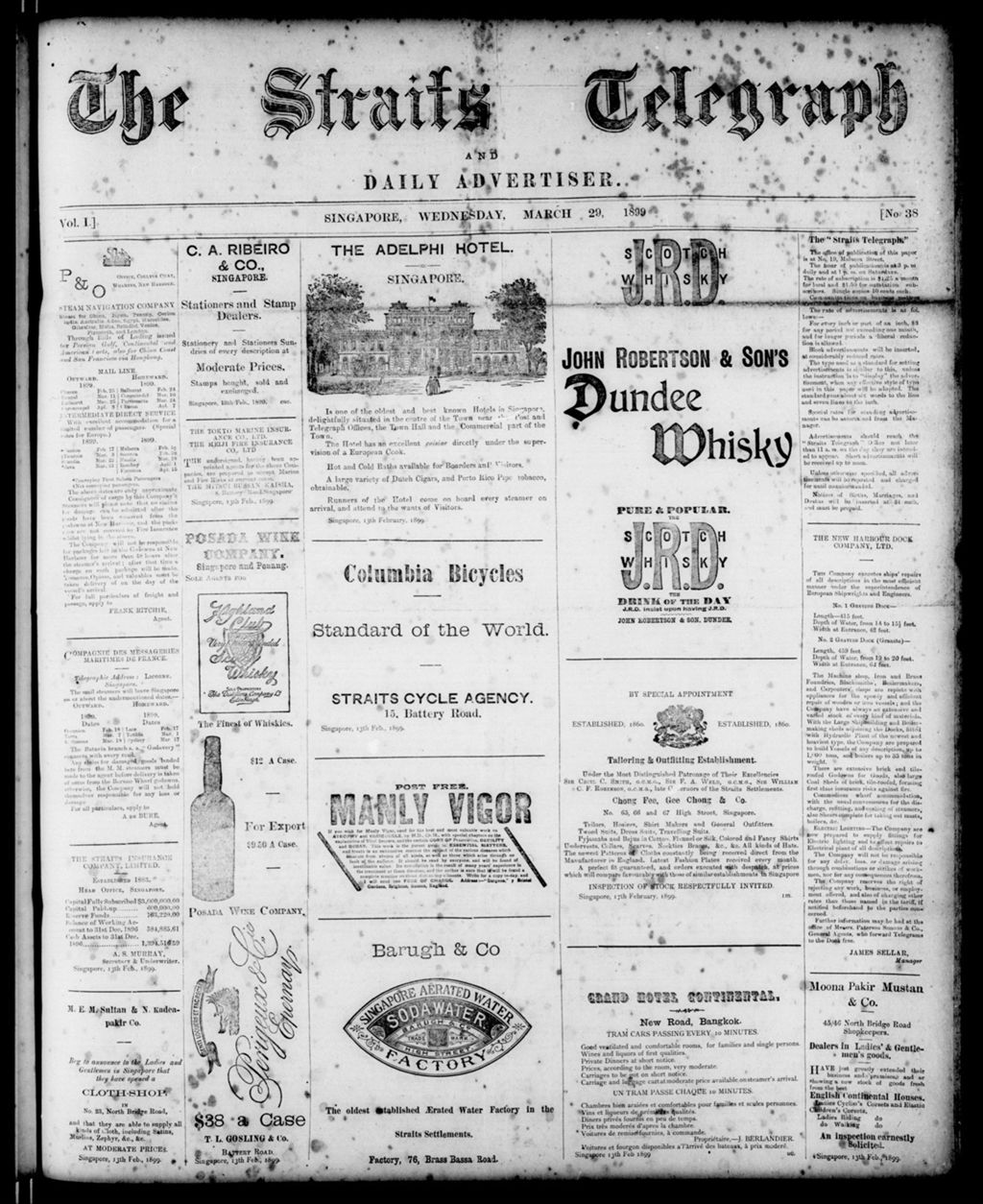 Miniature of Straits Telegraph and Daily Advertiser 29 March 1899