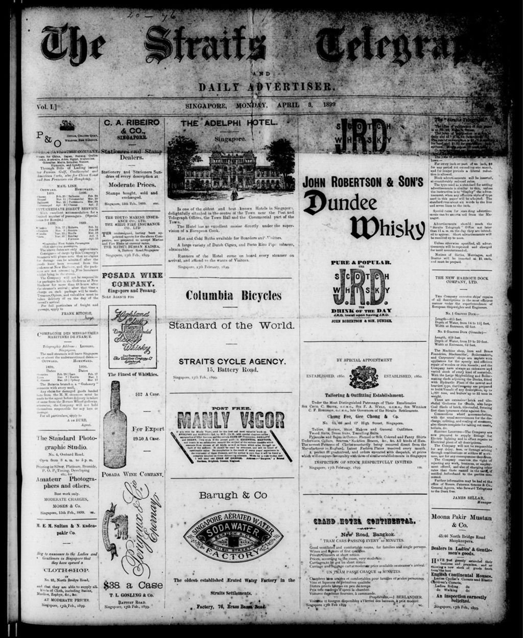 Miniature of Straits Telegraph and Daily Advertiser 03 April 1899