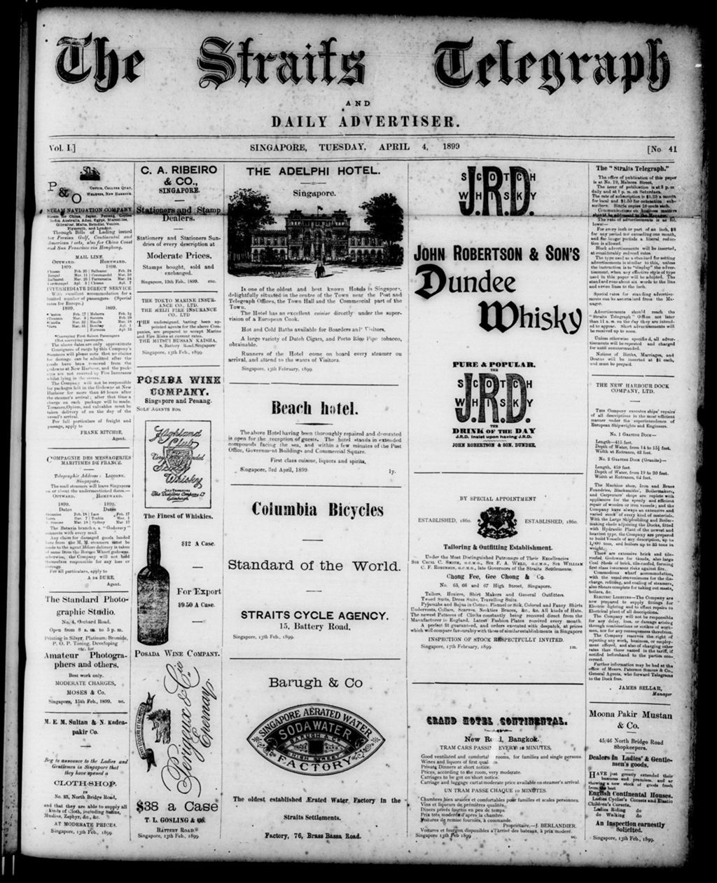 Miniature of Straits Telegraph and Daily Advertiser 04 April 1899