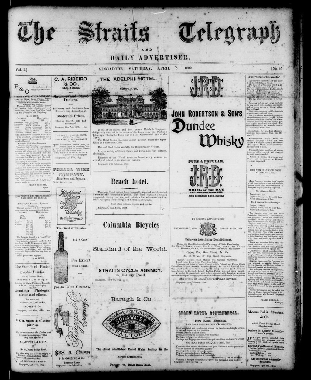 Miniature of Straits Telegraph and Daily Advertiser 08 April 1899