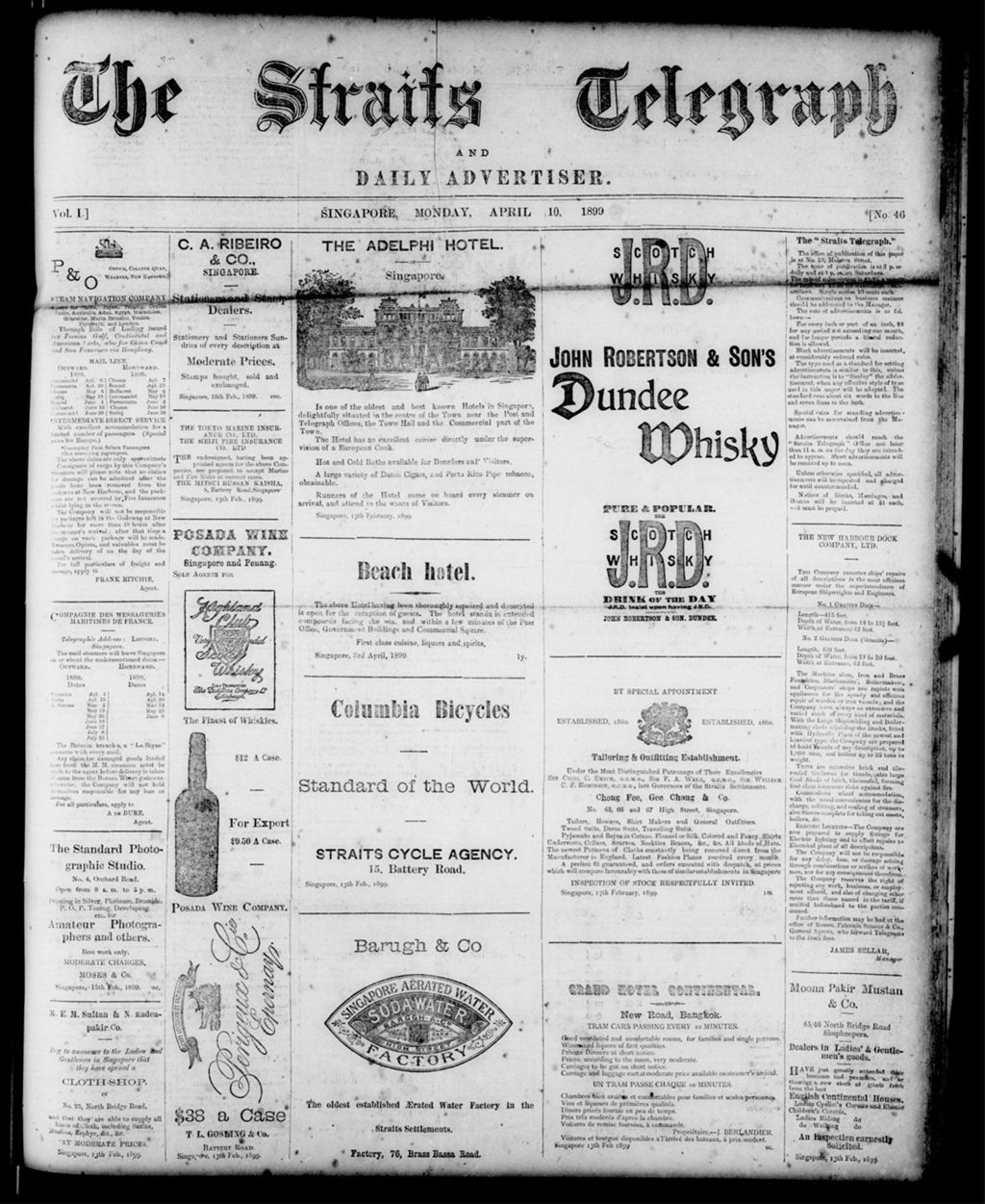 Miniature of Straits Telegraph and Daily Advertiser 10 April 1899