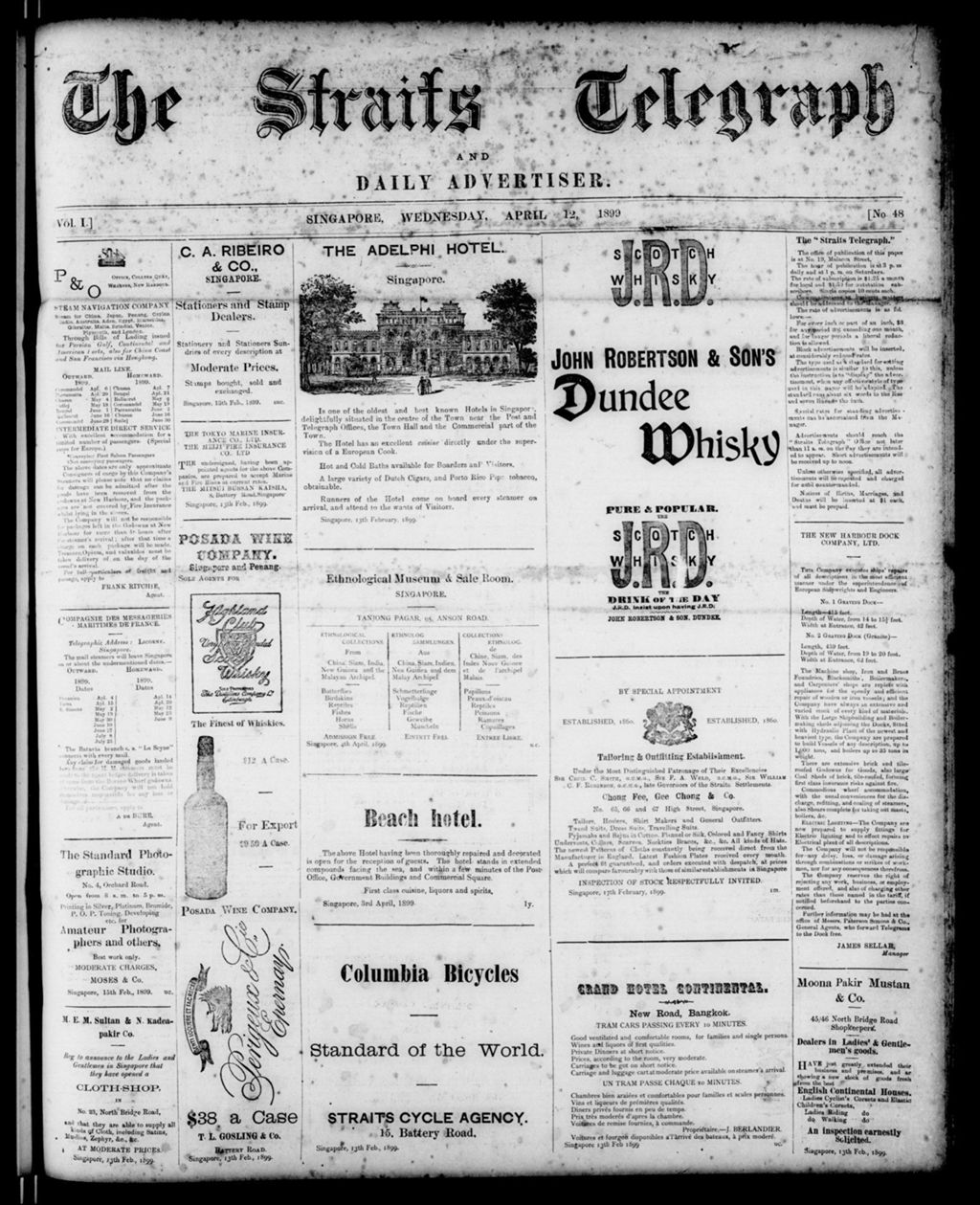 Miniature of Straits Telegraph and Daily Advertiser 12 April 1899