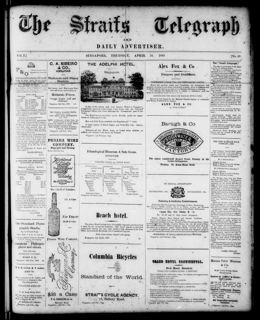 Miniature of Straits Telegraph and Daily Advertiser 13 April 1899