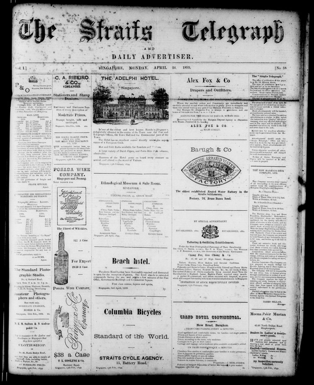 Miniature of Straits Telegraph and Daily Advertiser 24 April 1899