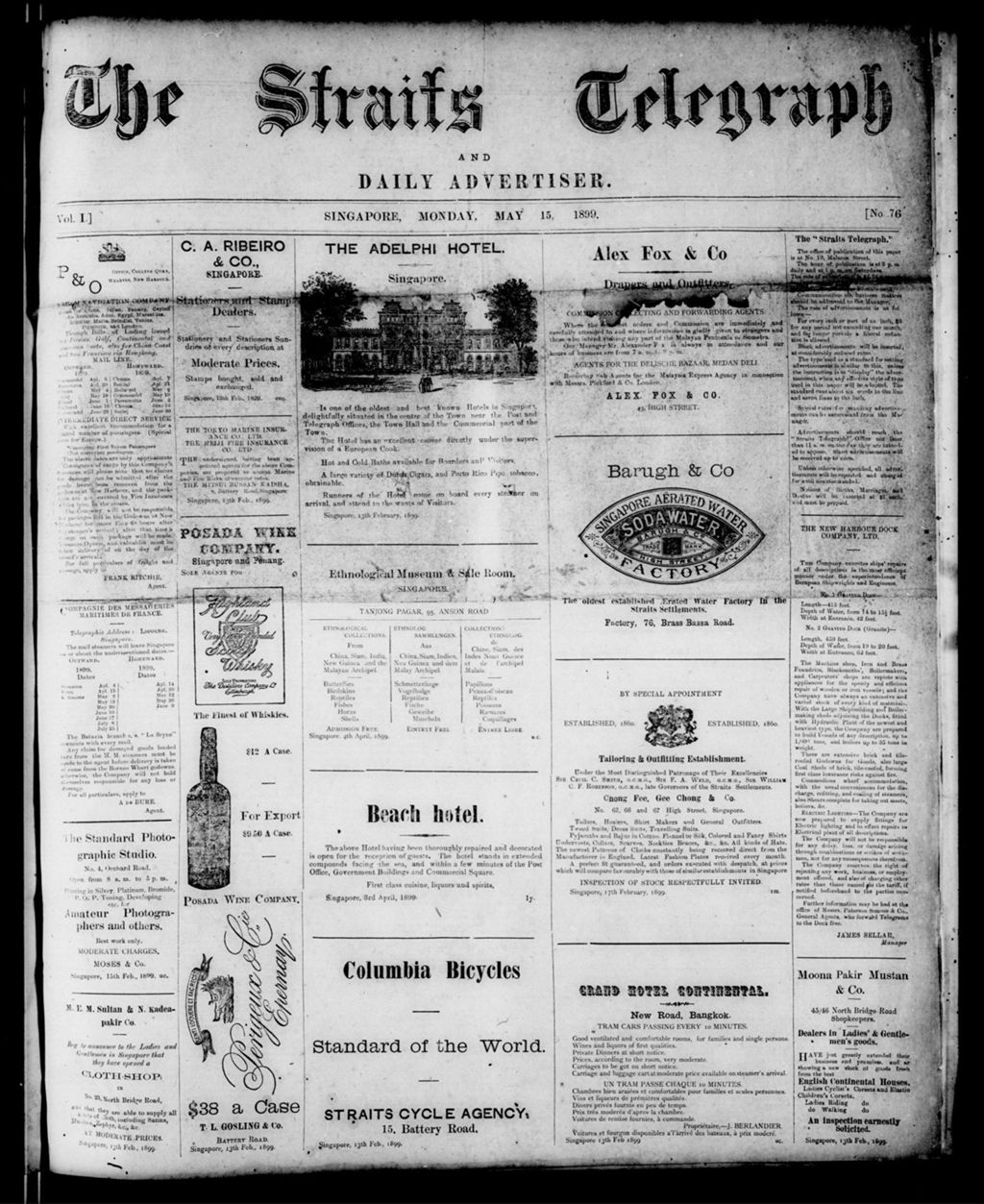 Miniature of Straits Telegraph and Daily Advertiser 15 May 1899