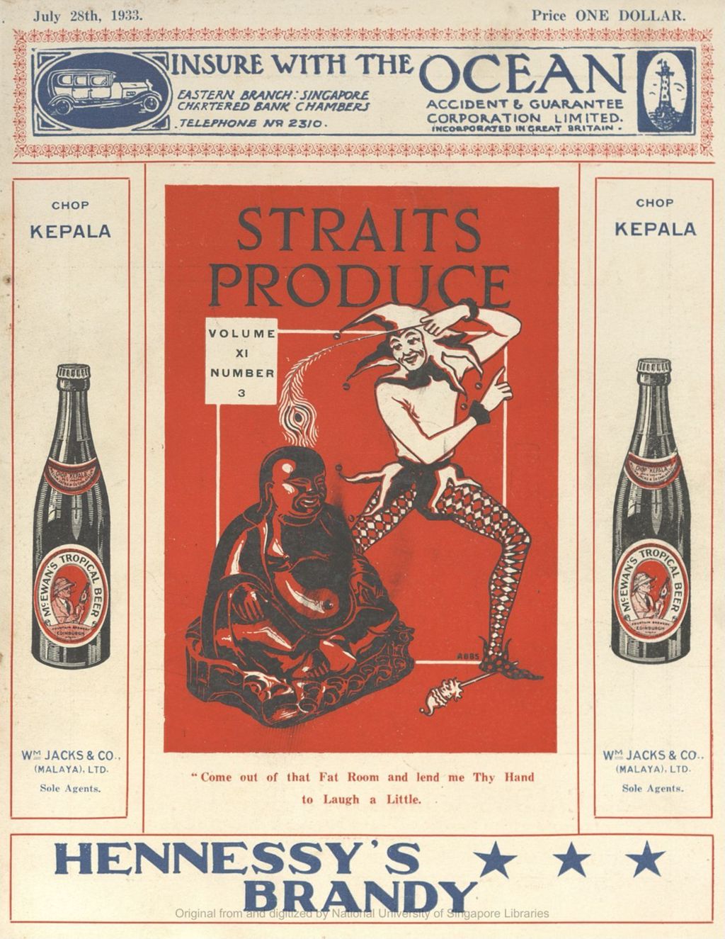 Miniature of Straits produce. Volume 11, Number 3 (July 28th 1933)