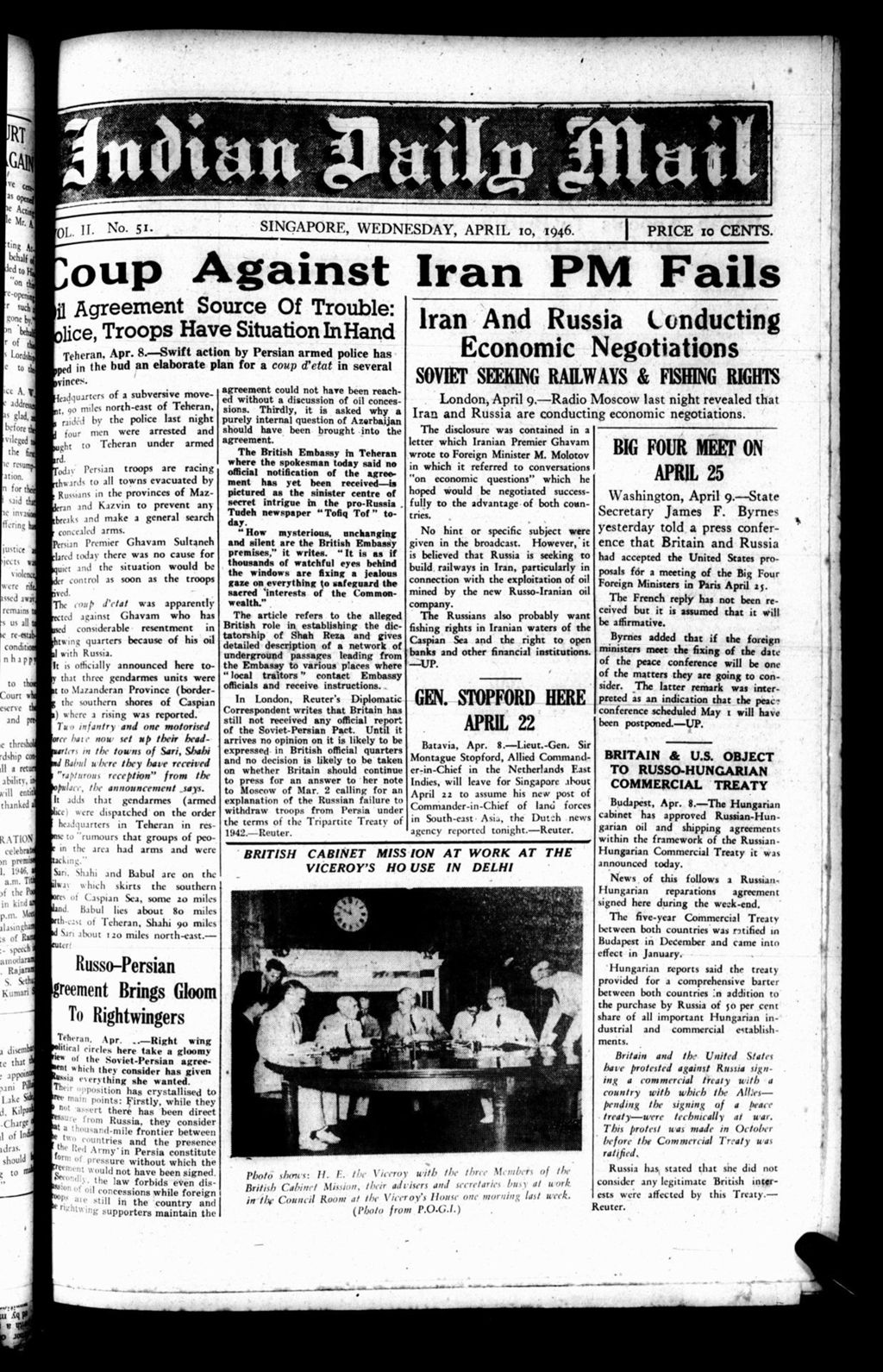 Miniature of Indian Daily Mail 10 April 1946