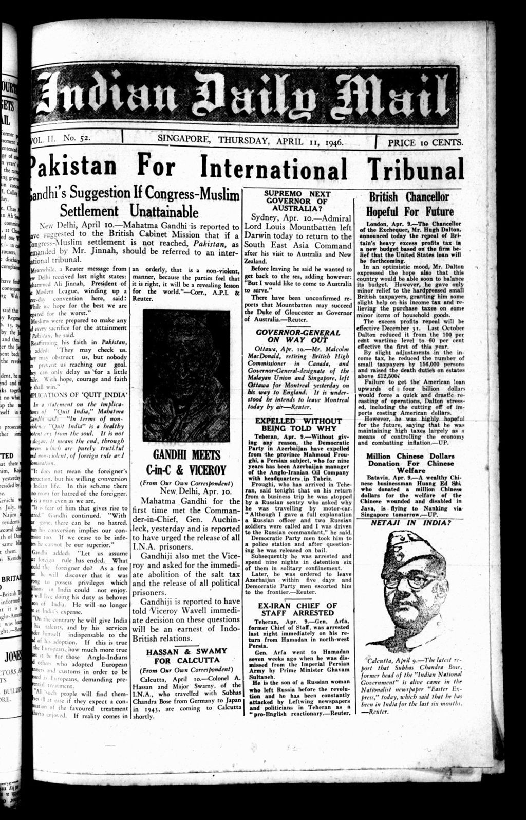 Miniature of Indian Daily Mail 11 April 1946