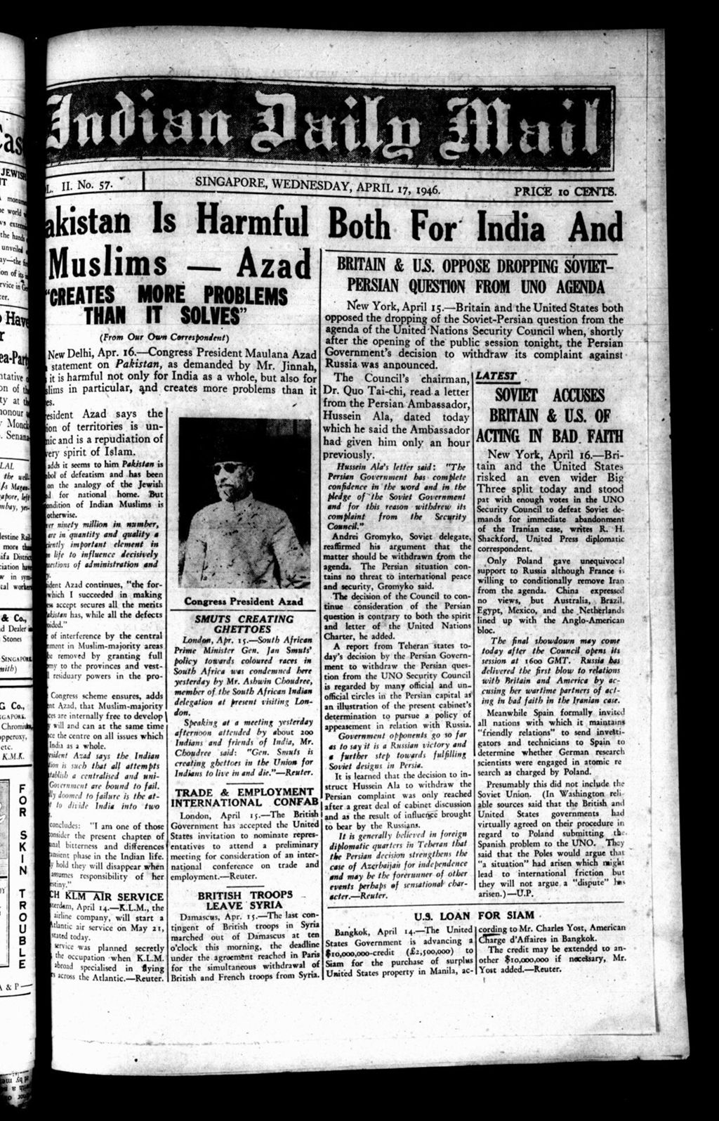 Miniature of Indian Daily Mail 17 April 1946