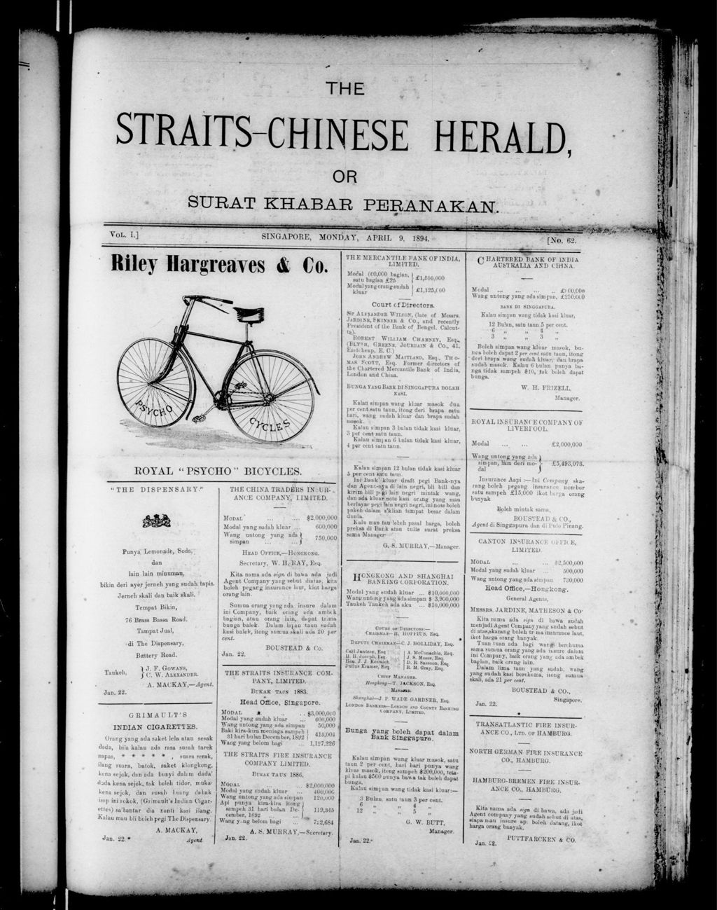 Miniature of Straits-Chinese Herald 09 April 1894