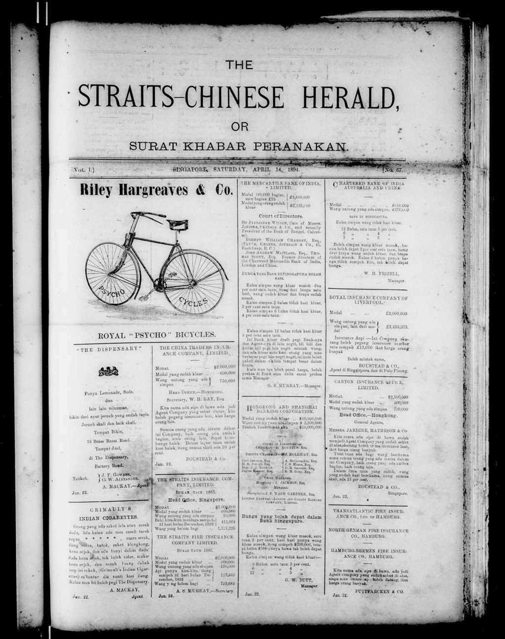 Miniature of Straits-Chinese Herald 14 April 1894