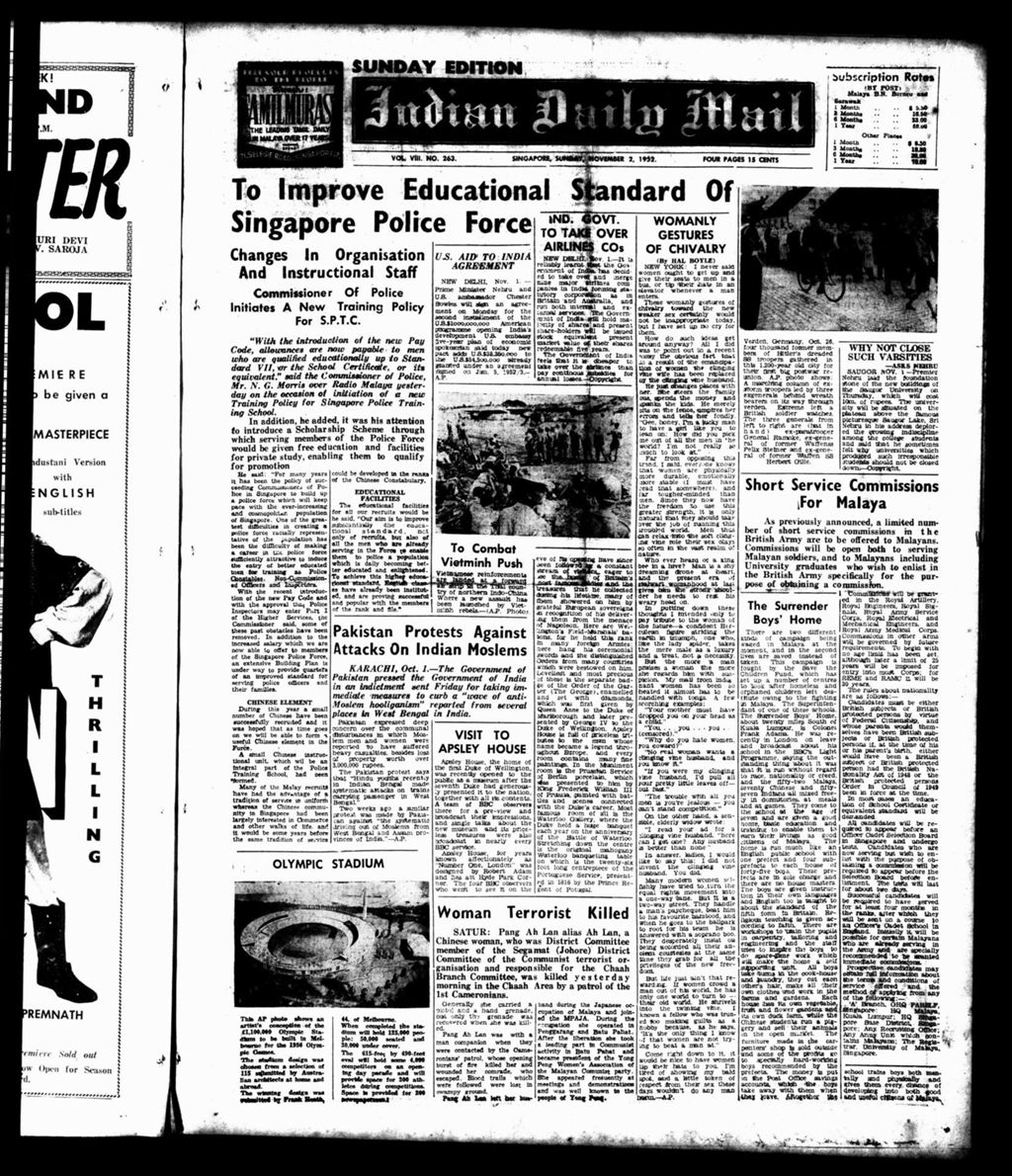 Miniature of Indian Daily Mail 02 November 1952