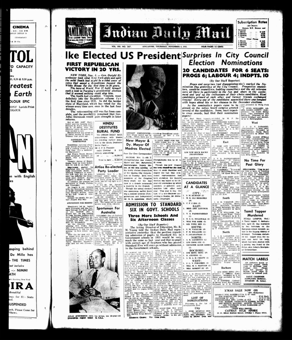 Miniature of Indian Daily Mail 06 November 1952