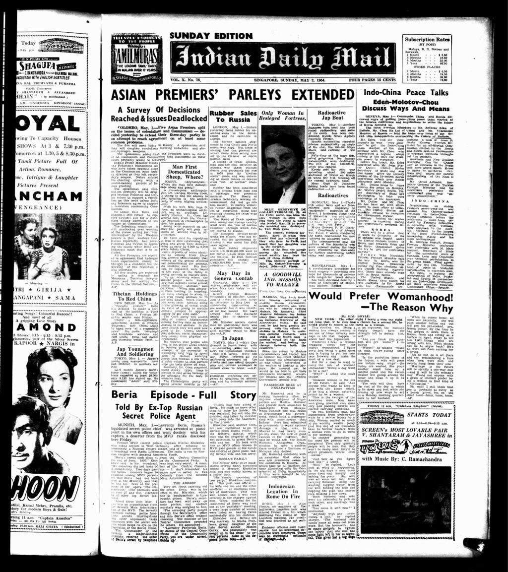 Miniature of Indian Daily Mail 02 May 1954